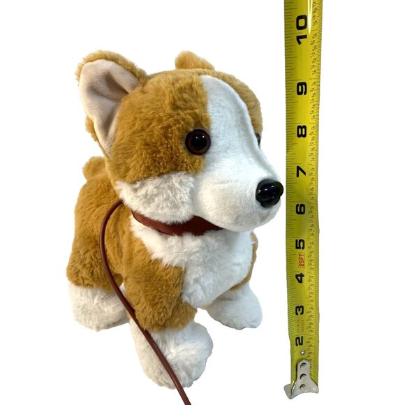 Kid Connection Walking Pet Dog Corgi Barks Tail Wags Brown White 10" Plush - Picture 9 of 9